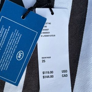 Black and White striped Lee jeans from Urban Outfitters.